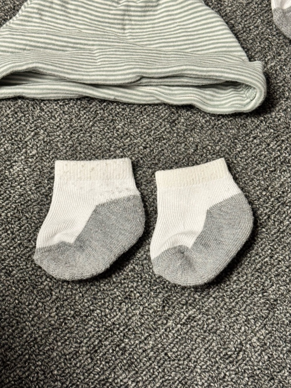 Carter's Baby Hats and Socks Set in Light Blue, White, Gray - Picture 3 of 3